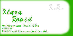 klara rovid business card